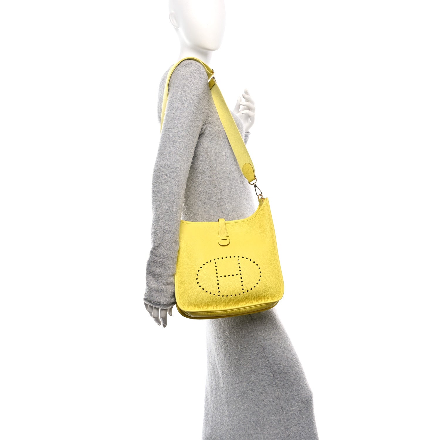 Hermes Taurillon Clemence Evelyne III PM Lime 2 of 12
