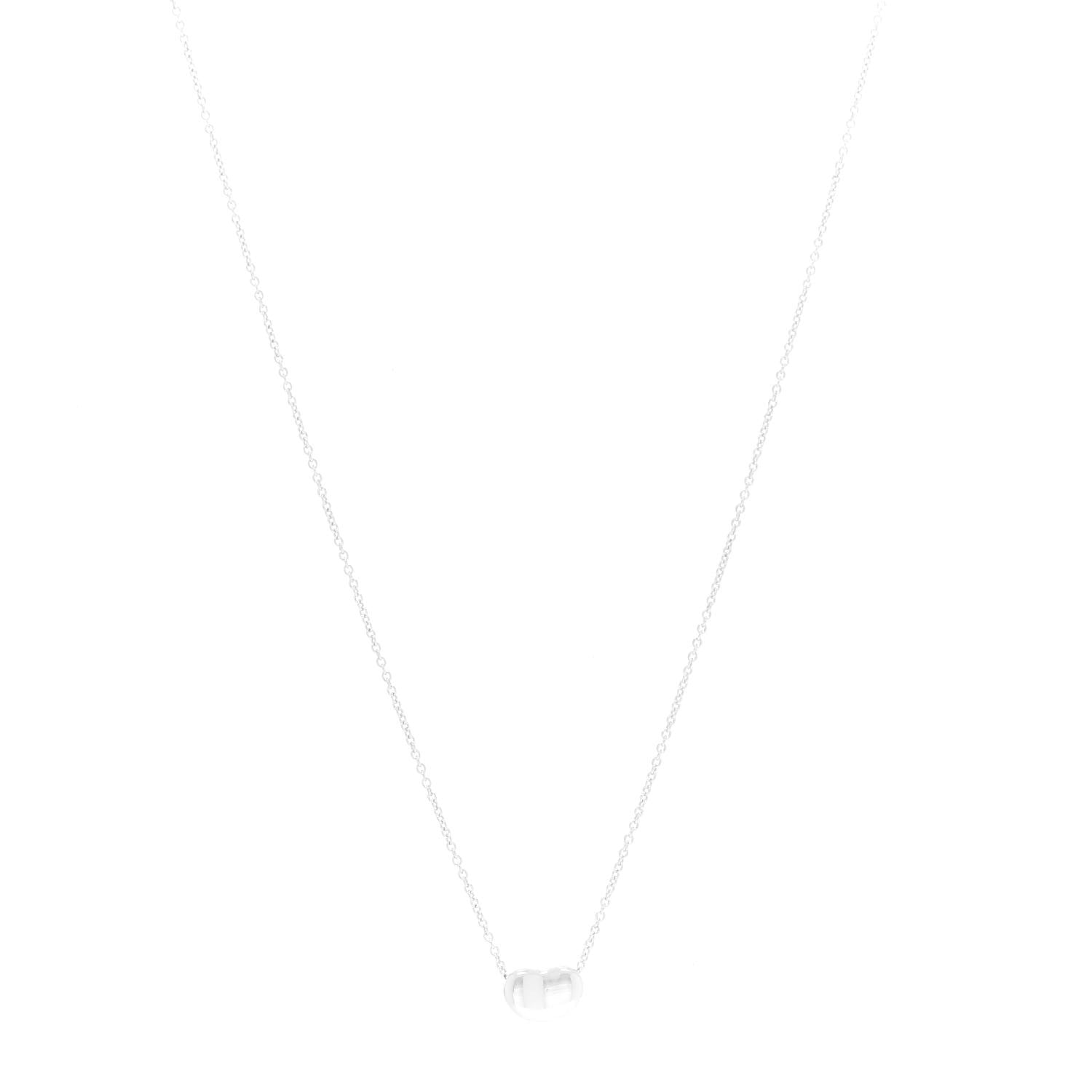 Tiffany Sterling Silver 9mm Elsa Peretti Bean Pendant Necklace 1 of 7