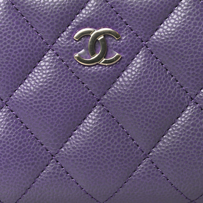 Chanel Caviar Quilted Zip Coin Purse Purple 8 of 8