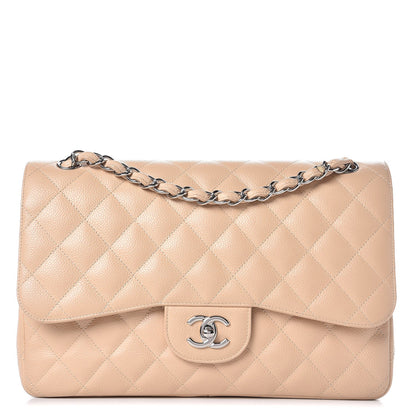 Chanel Caviar Quilted Jumbo Double Flap Beige Clair 1 of 12