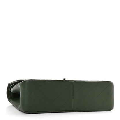 Chanel Caviar Quilted Jumbo Double Flap Dark Green 3 of 15