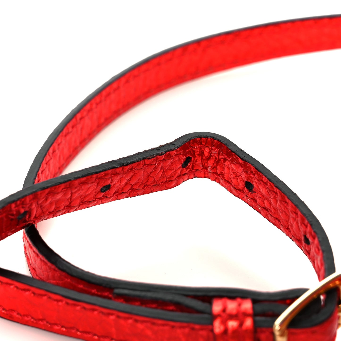 Metallic Calfskin Small Blaze Satchel Red