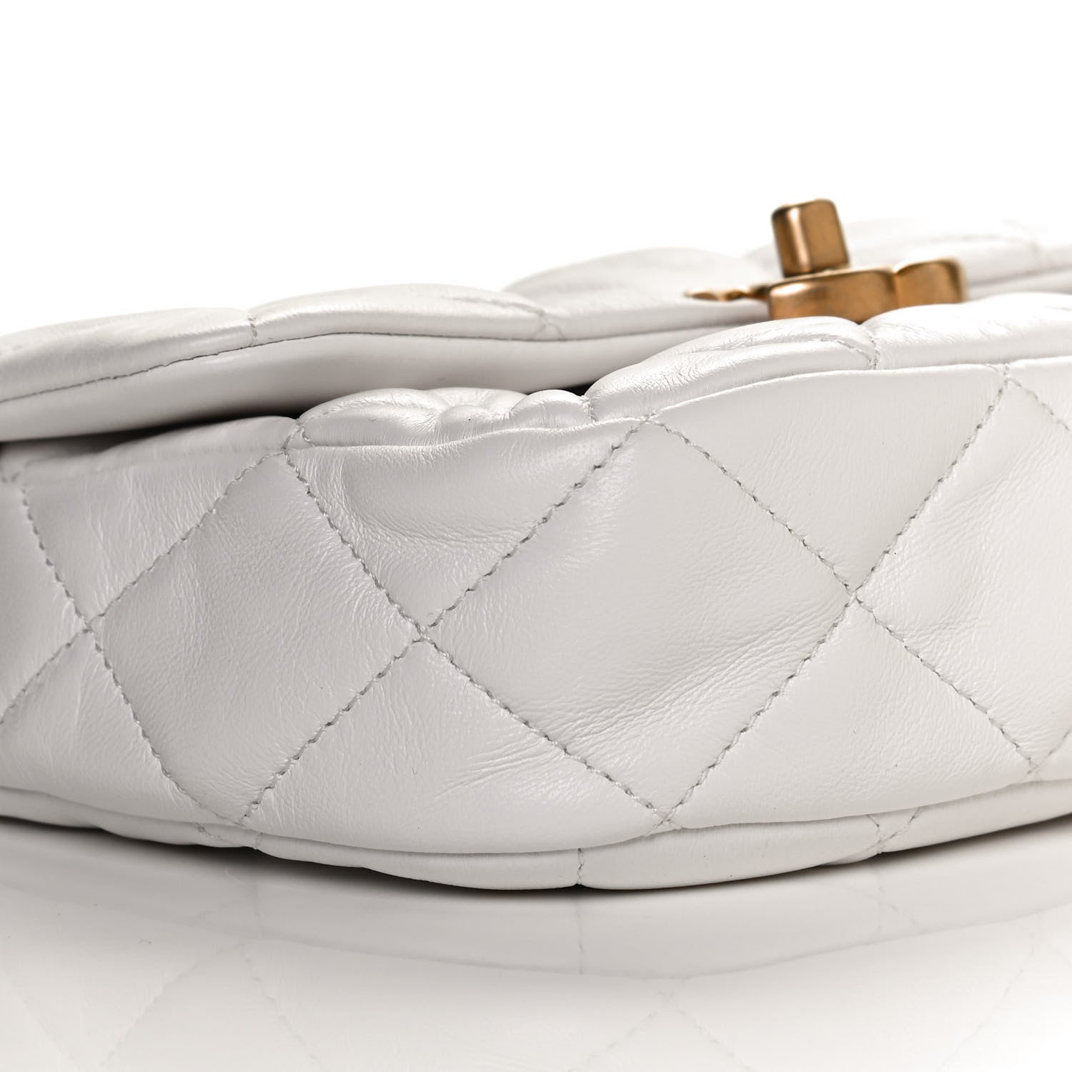 Chanel Lambskin Quilted Mini Lacquered Chain Flap White 4 of 9