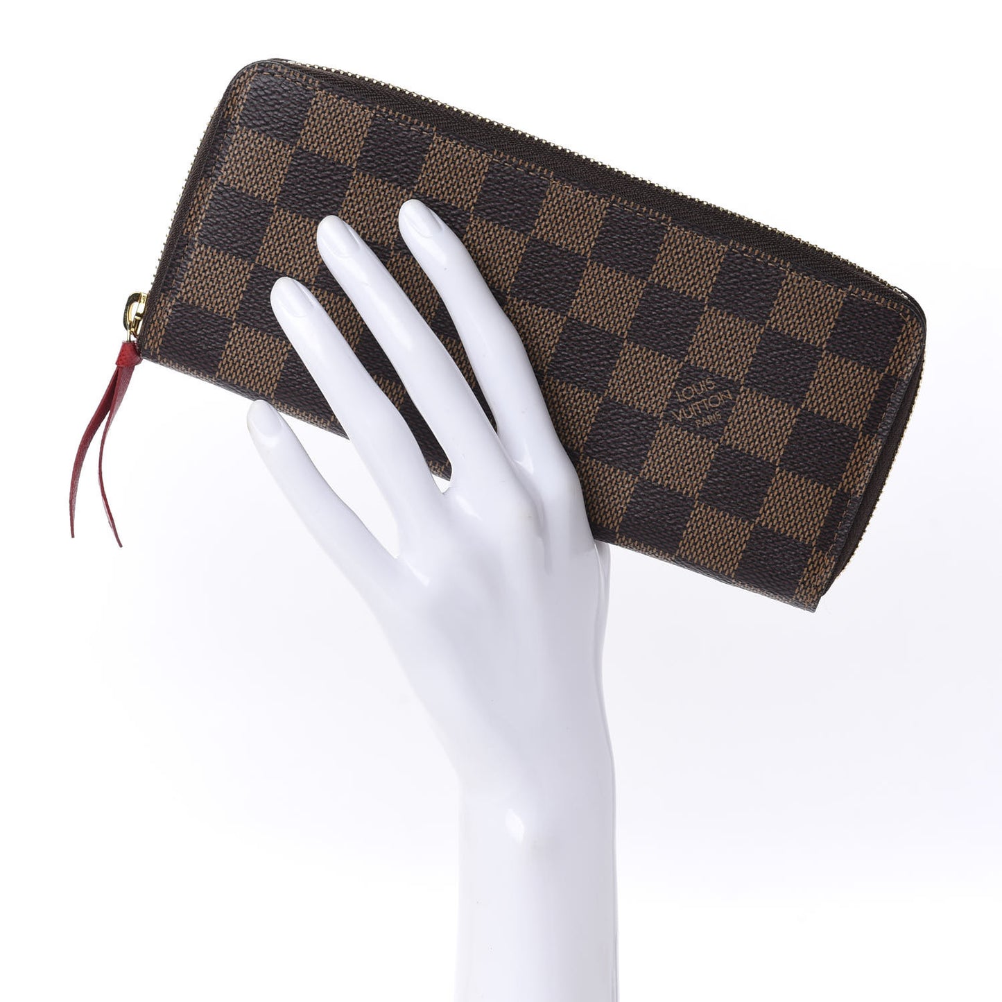 Damier Ebene Clemence Wallet Cherry