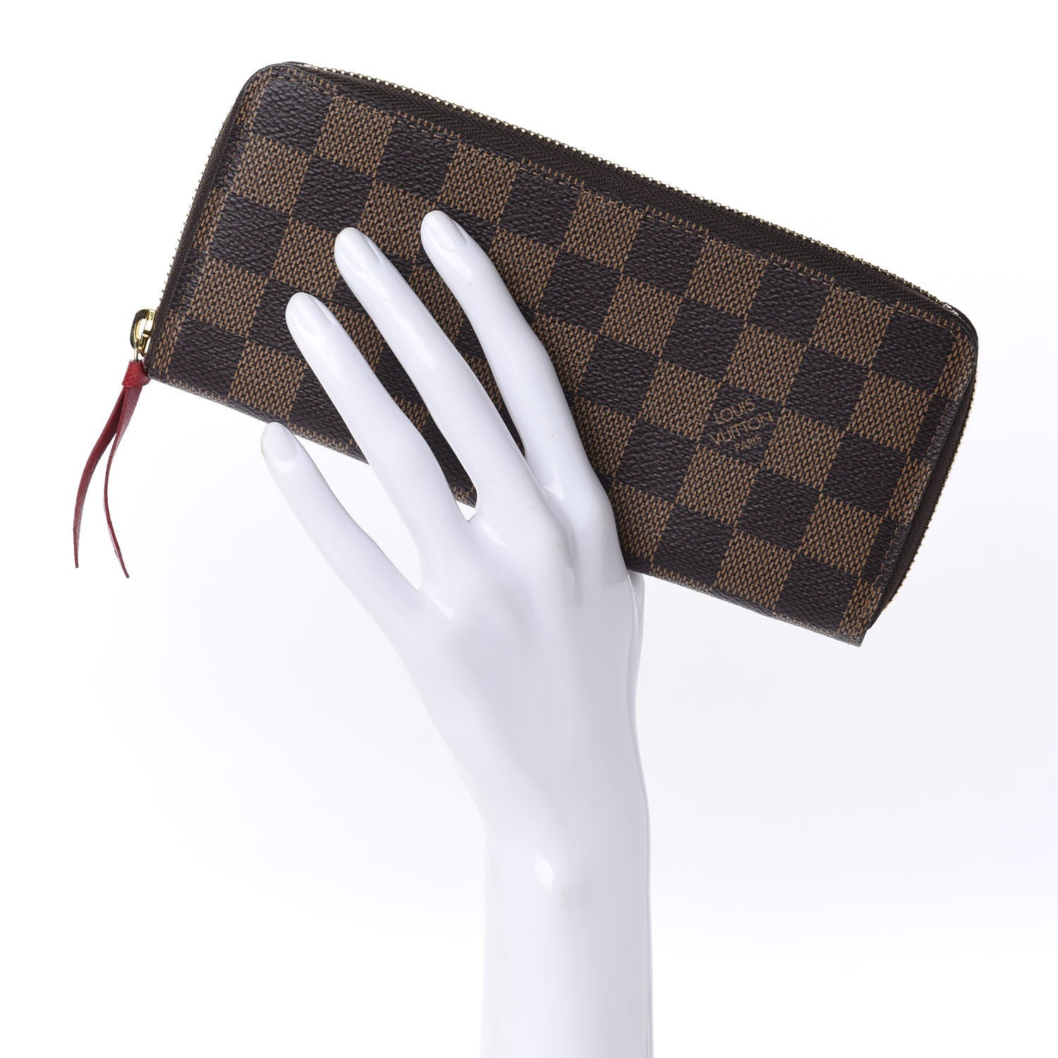 Louis Vuitton Damier Ebene Clemence Wallet Cherry 2 of 10