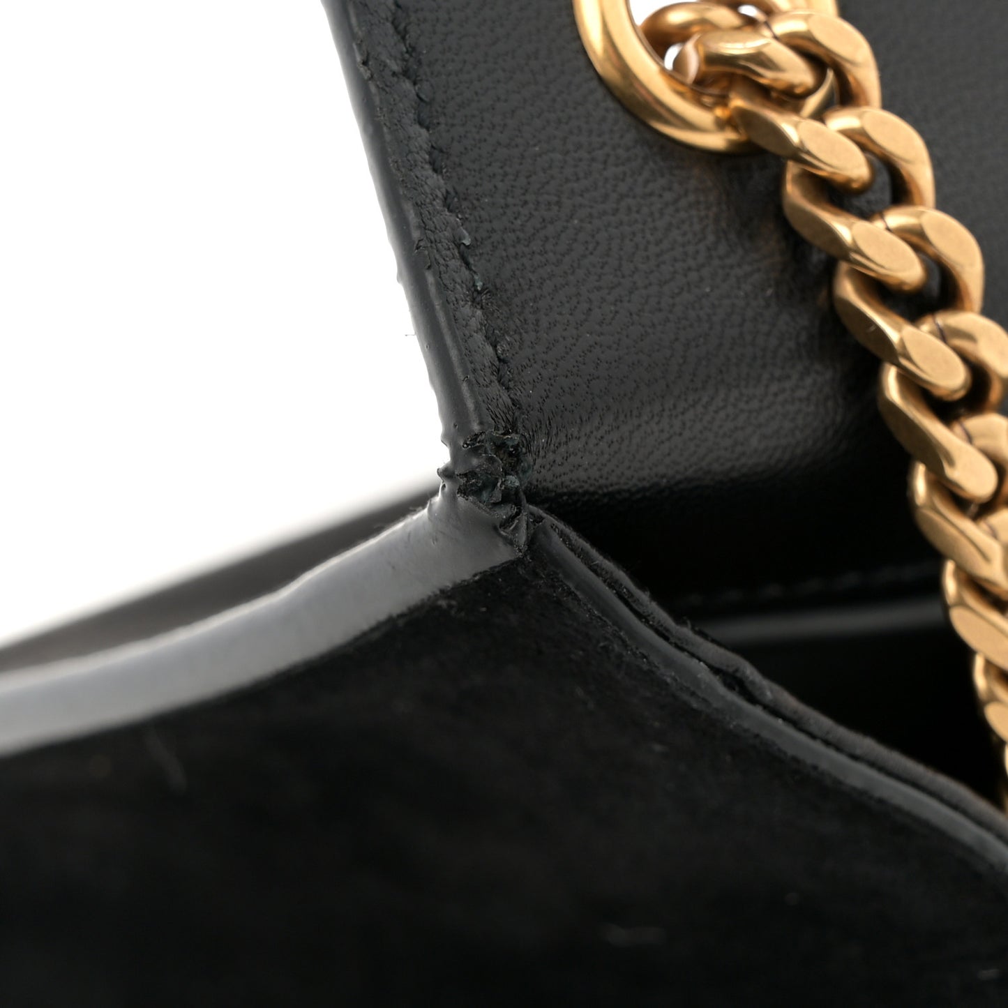Suede Embroidered Small Monogram Kate Satchel Black