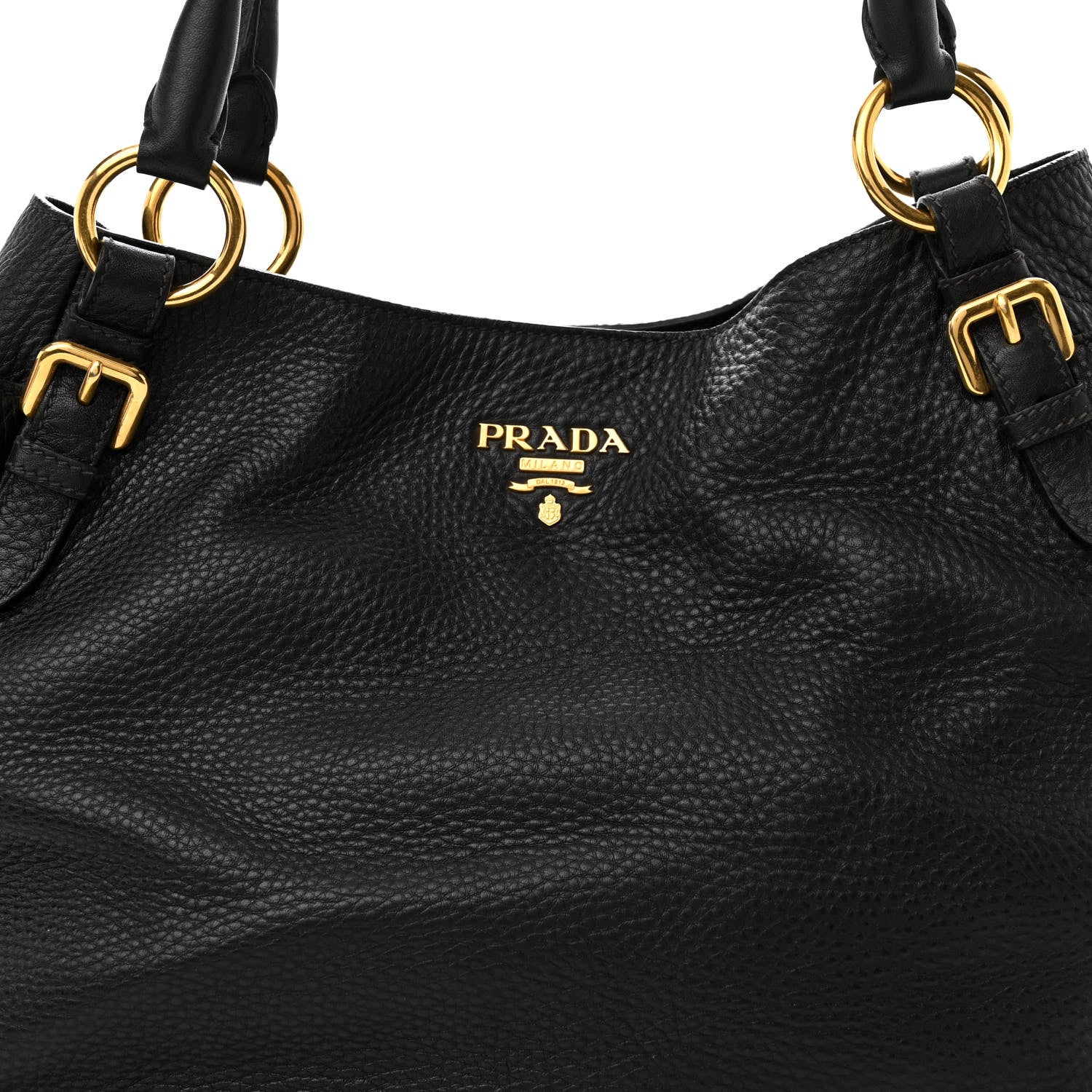Prada Vitello Daino Tote Black 7 of 9