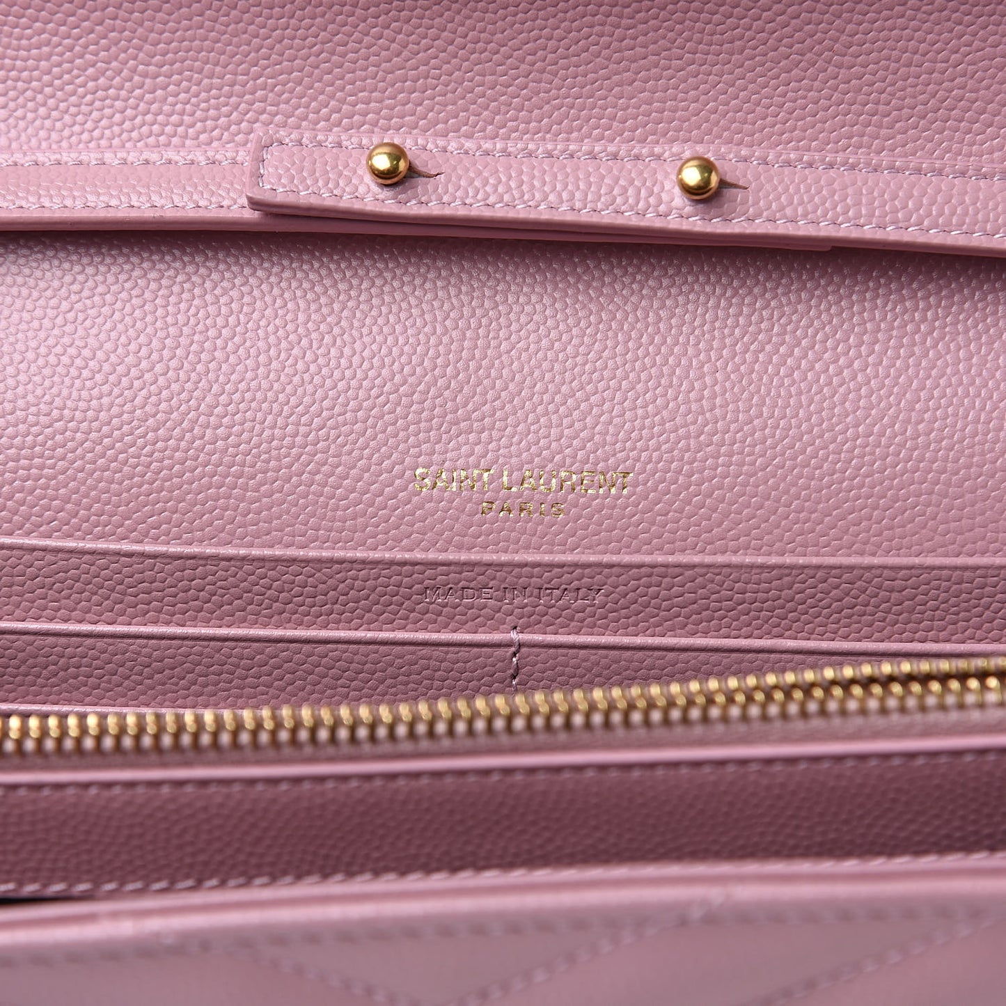 Grain De Poudre Matelasse Chevron Monogram Chain Wallet Pale Pink