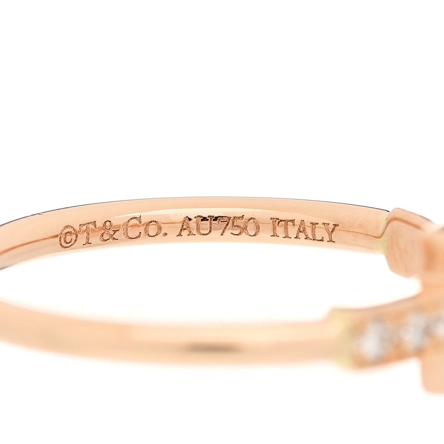 18K Rose Gold Diamond T Wire Ring 49 5