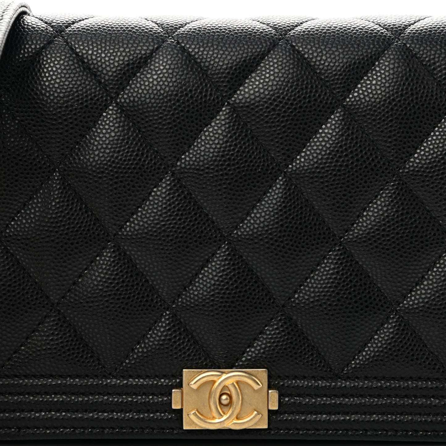Caviar Quilted Boy Wallet On Chain WOC Black