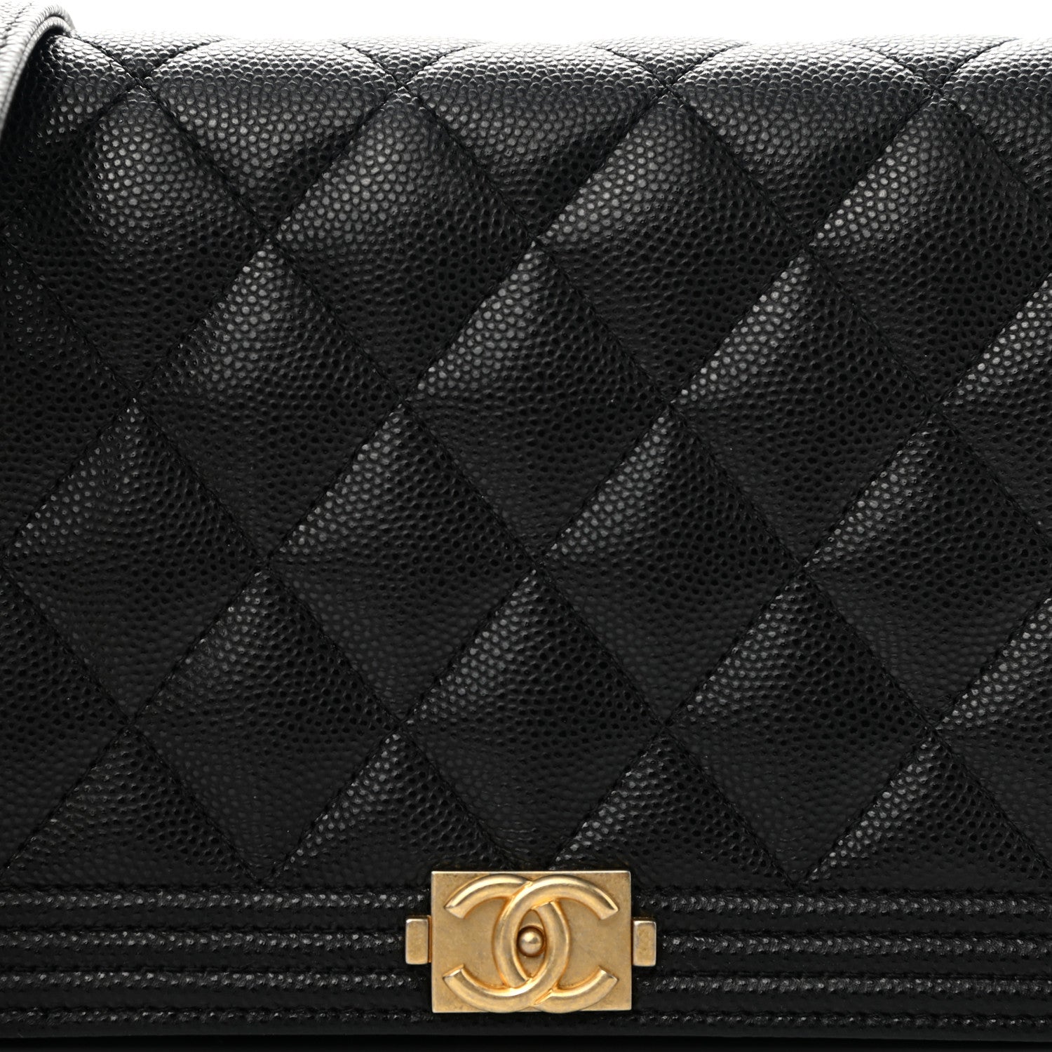 Chanel Caviar Quilted Boy Wallet On Chain WOC Black 9 of 13