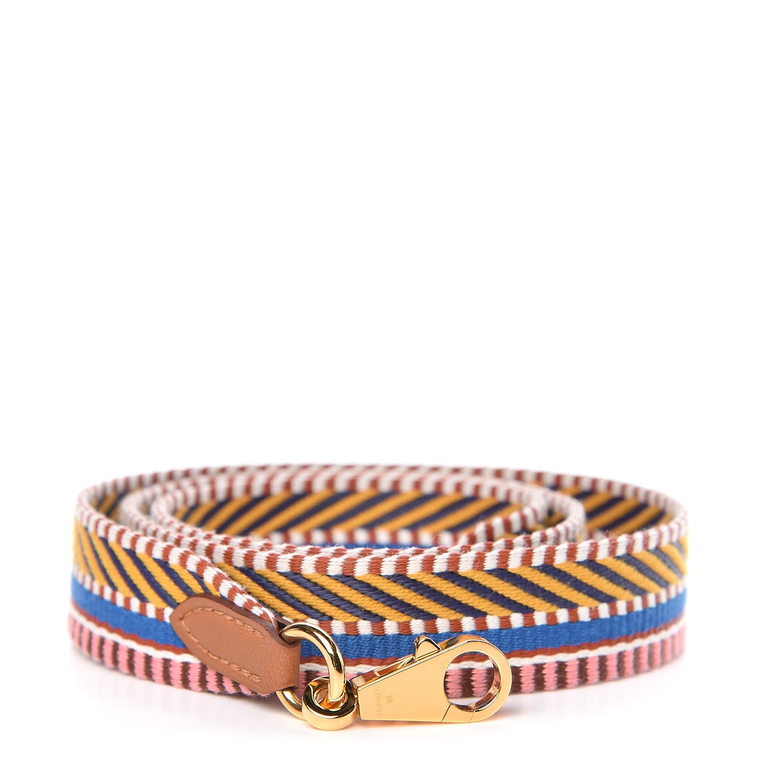 Hermes Toile Swift 25mm Sangle Cavale Shoulder Strap Amber Rose Ete Gold 1 of 4