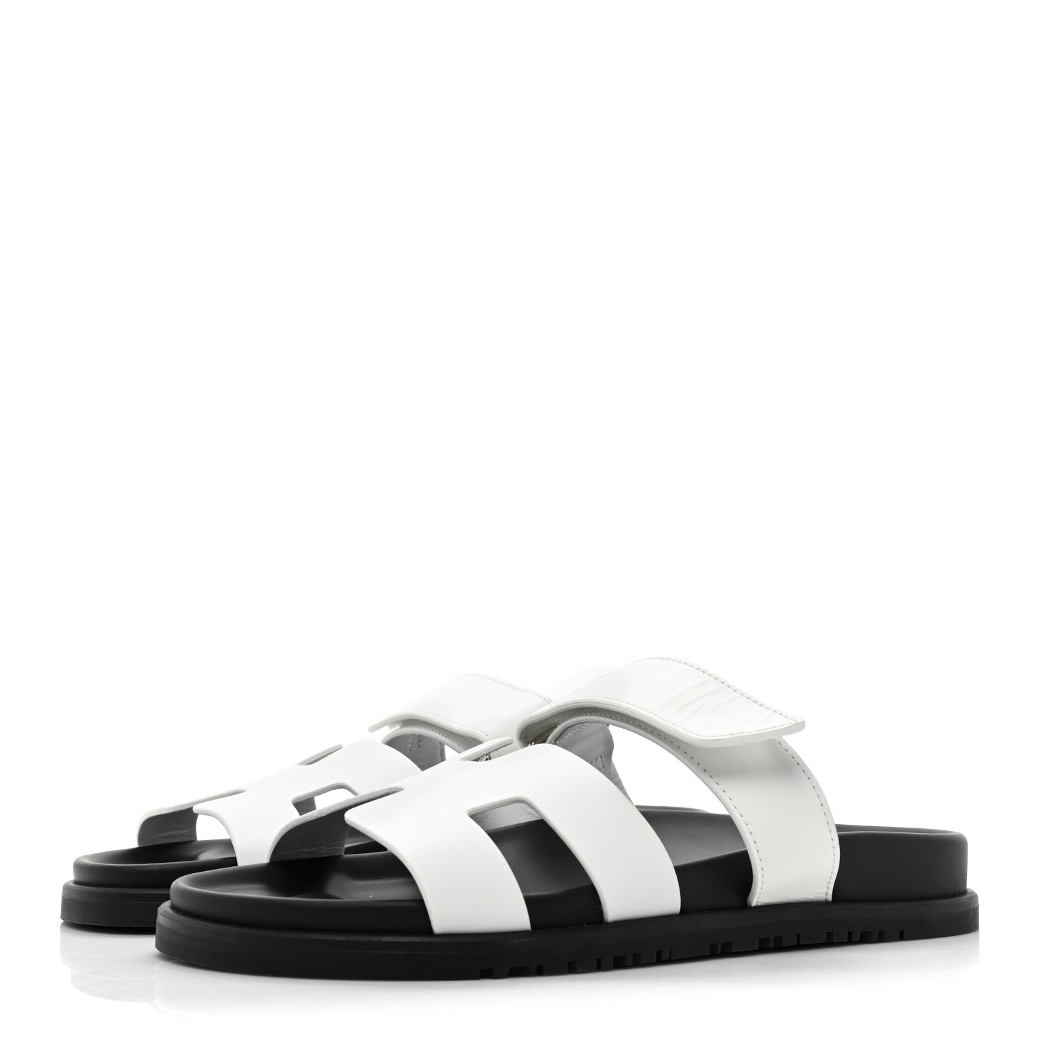 Hermes Calfskin Womens Chypre Sandals 38 White 3 of 9