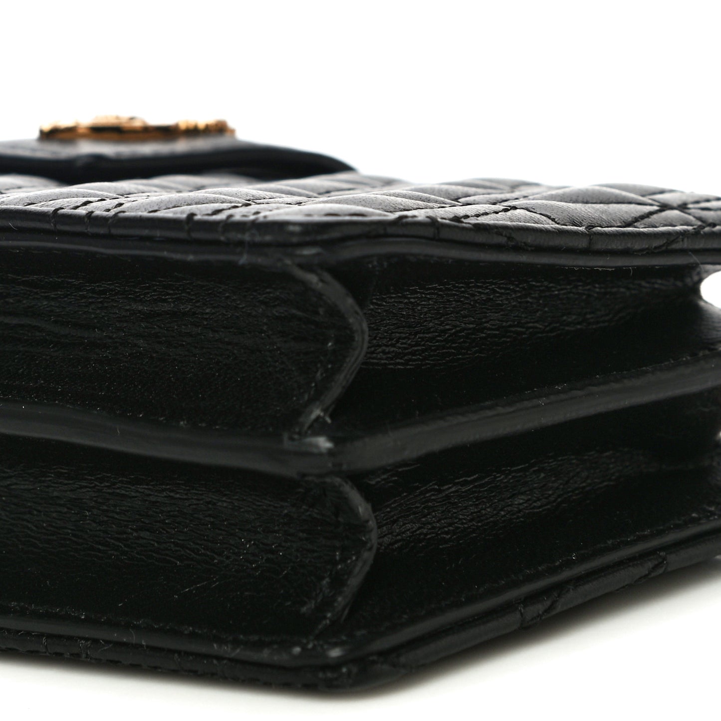 Nappa Quilted Virtus Mini Shoulder Bag Black