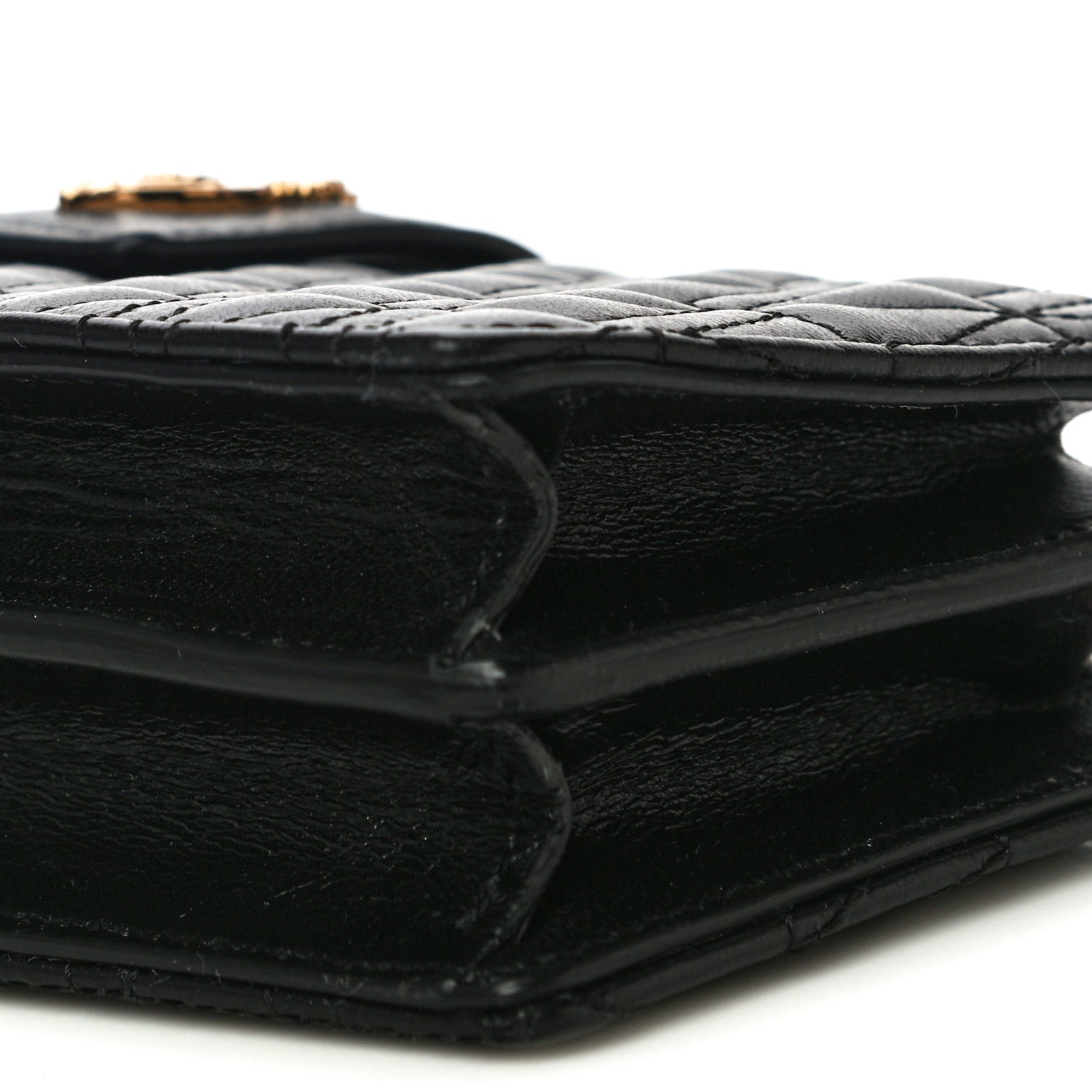 Versace Nappa Quilted Virtus Mini Shoulder Bag Black 5 of 7