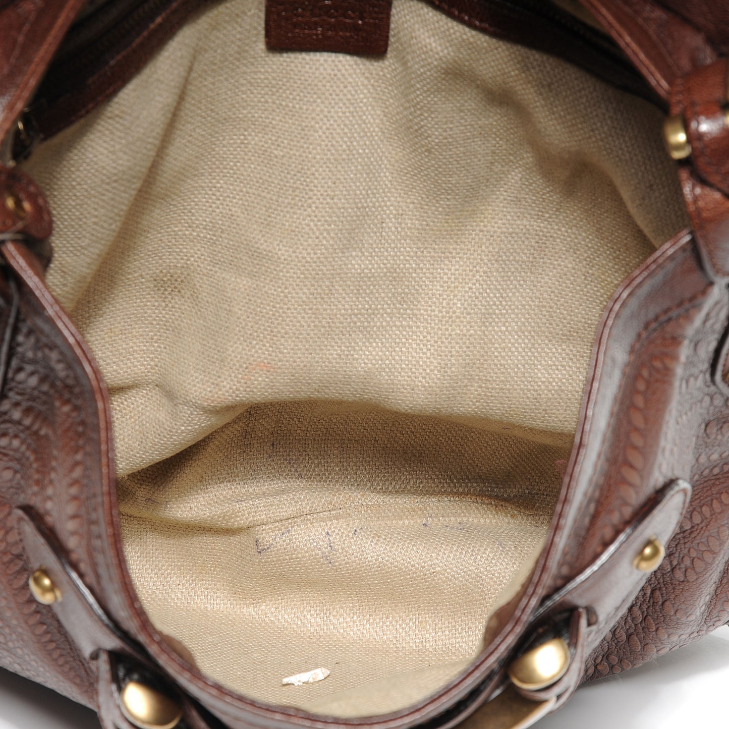 Leather Studded Tooled Pelham Brown