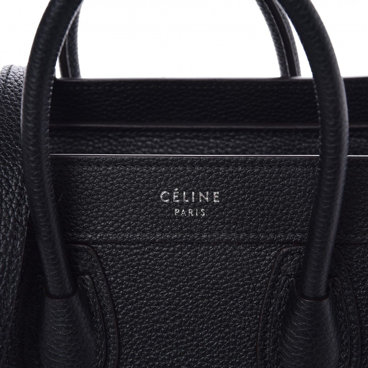 Celine Drummed Calfskin Nano Luggage Black 8 of 8