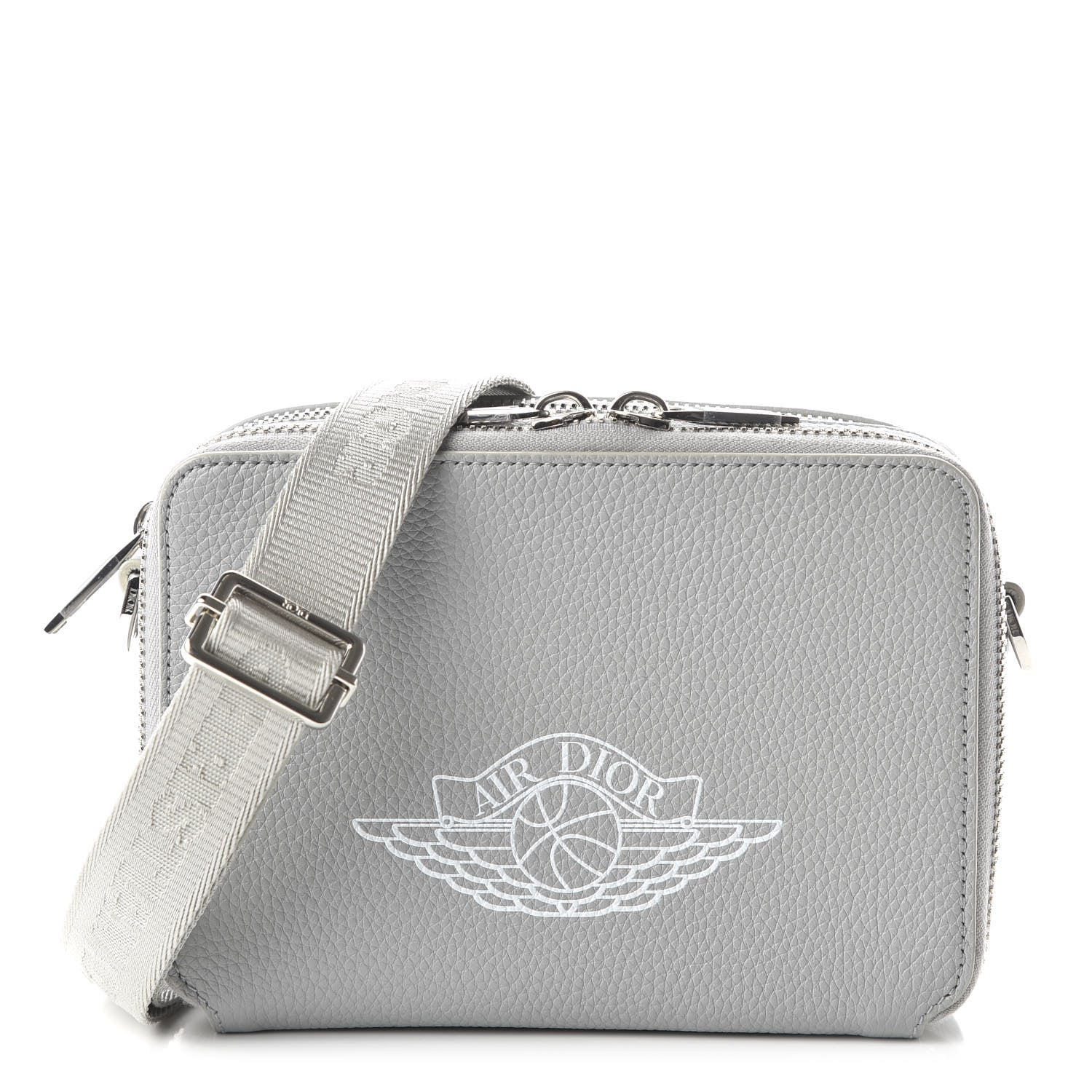 Christian Dior X AIR JORDAN Grained Calfskin Crossbody Grey 1 of 11