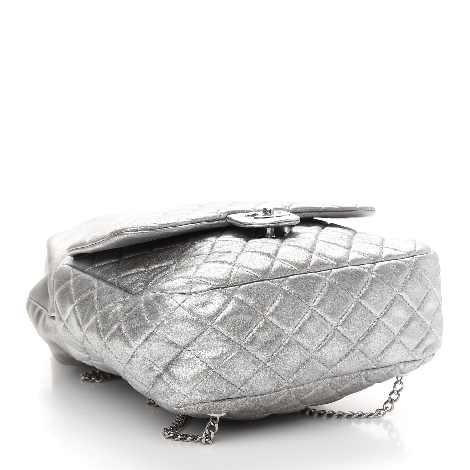 Chanel Metallic Lambskin Quilted Large In Seoul Backpack Silver 4 of 10