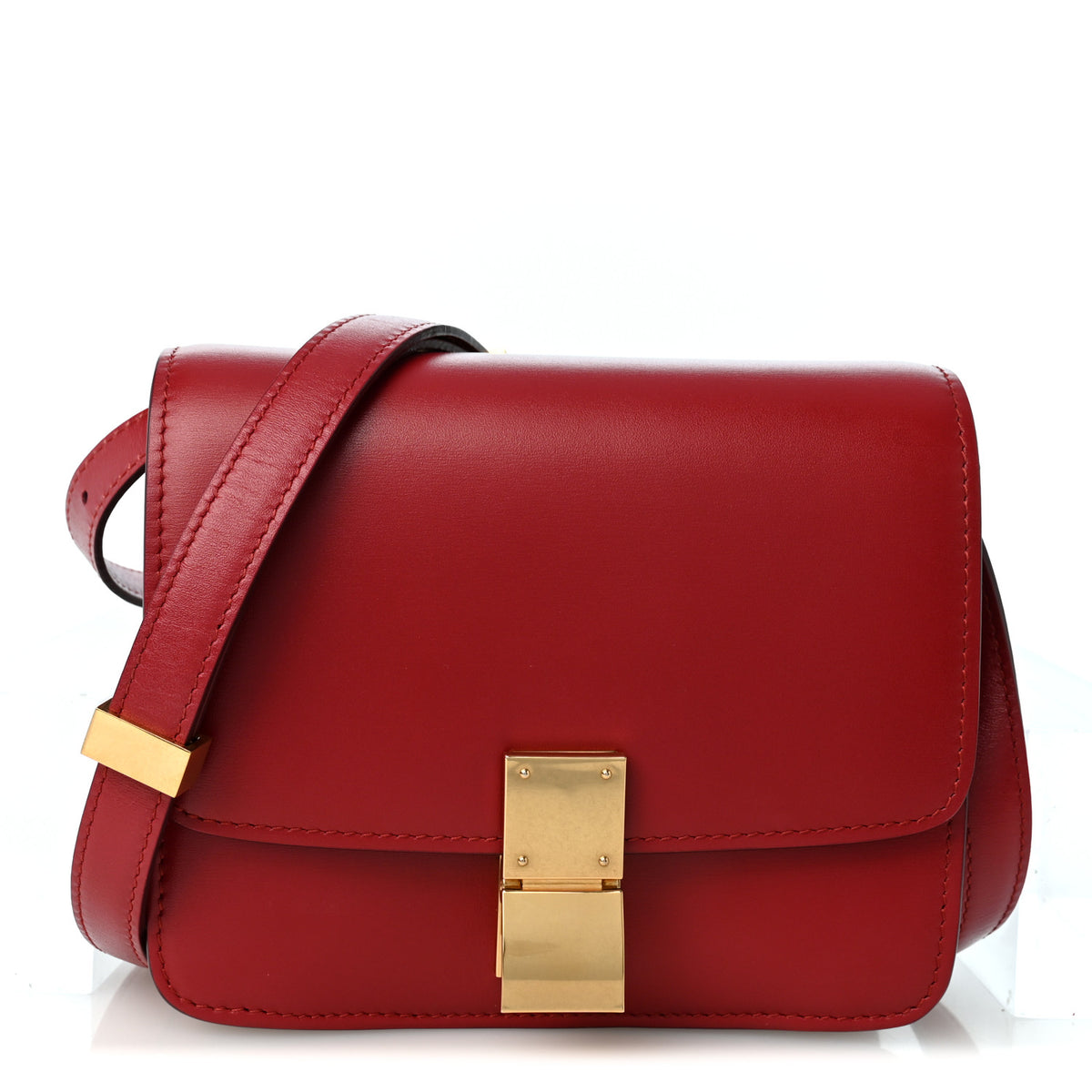 Celine Smooth Calfskin Small Classic Box Flap Bag Red 1 of 11