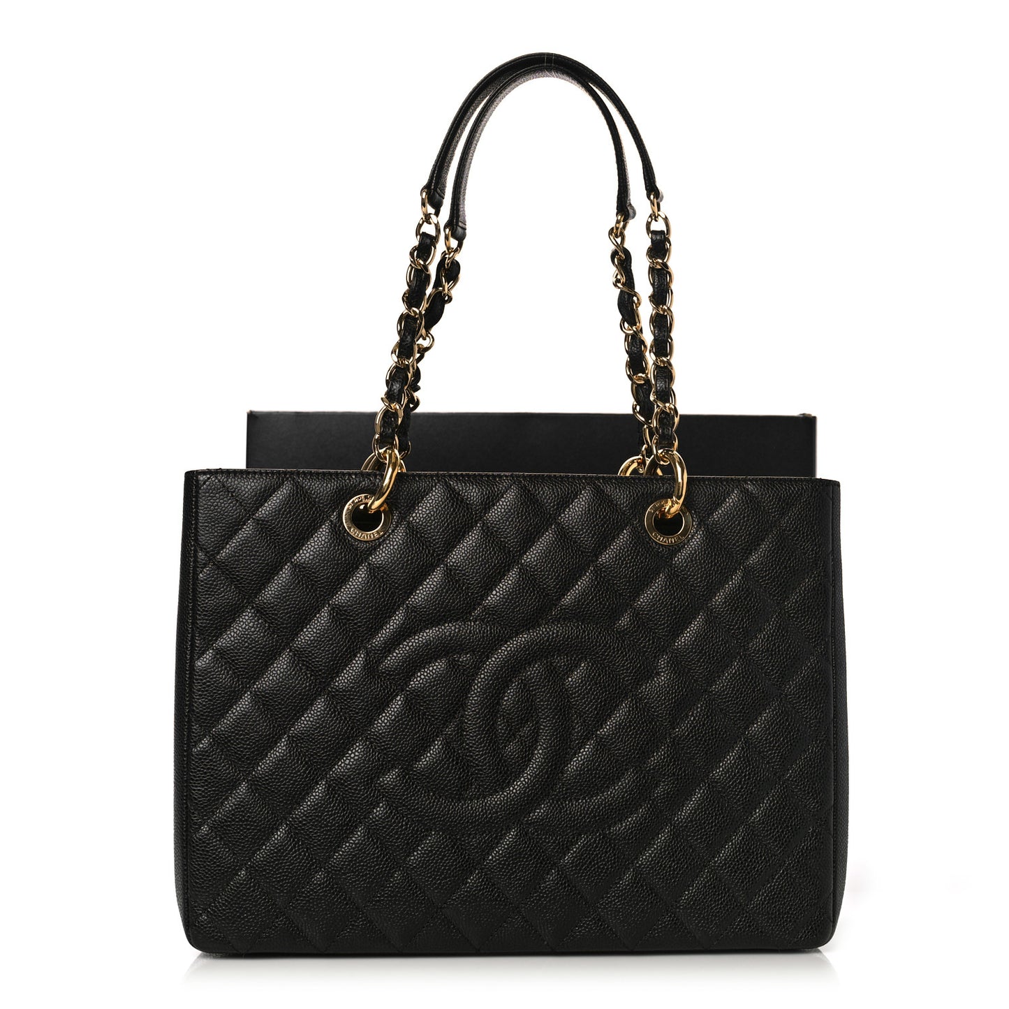 Caviar Quilted Grand Shopping Tote GST Black