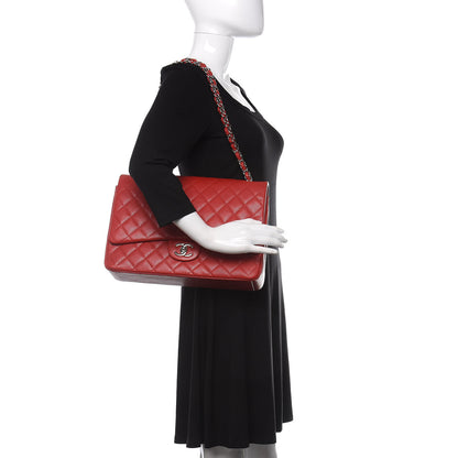 Chanel Caviar Quilted Maxi Double Flap Red 2 of 10
