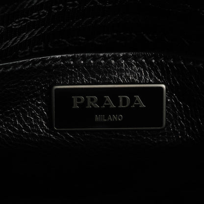 Prada Glace Calf Bi-Color Twin Pocket Tote Pomice Black 6 of 9