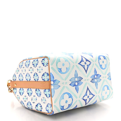 Louis Vuitton Monogram Tiles By The Pool Speedy Bandouliere 25 Lagoon Blue 4 of 10