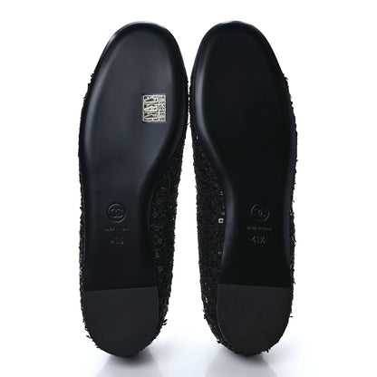 Chanel Tweed Patent Mary Jane Flats 41.5 Black 5 of 9