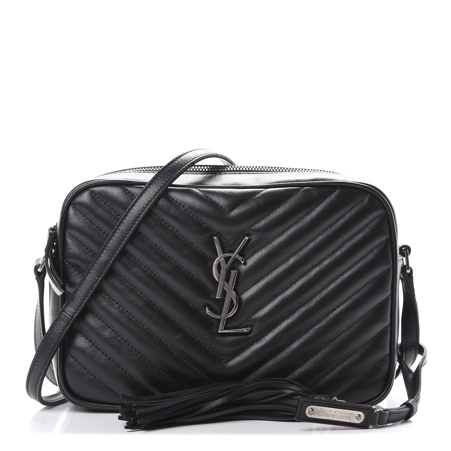 Calfskin Matelasse Monogram Lou Camera Bag Black
