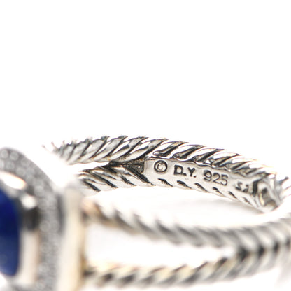 David Yurman Sterling Silver Diamond Lapis Lazuli 7mm Petite Albion Ring 54 7 4 of 4