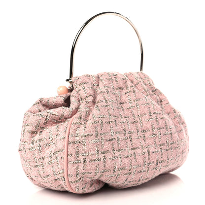 Chanel Tweed Boucle Knitting Bag Pink 3 of 9