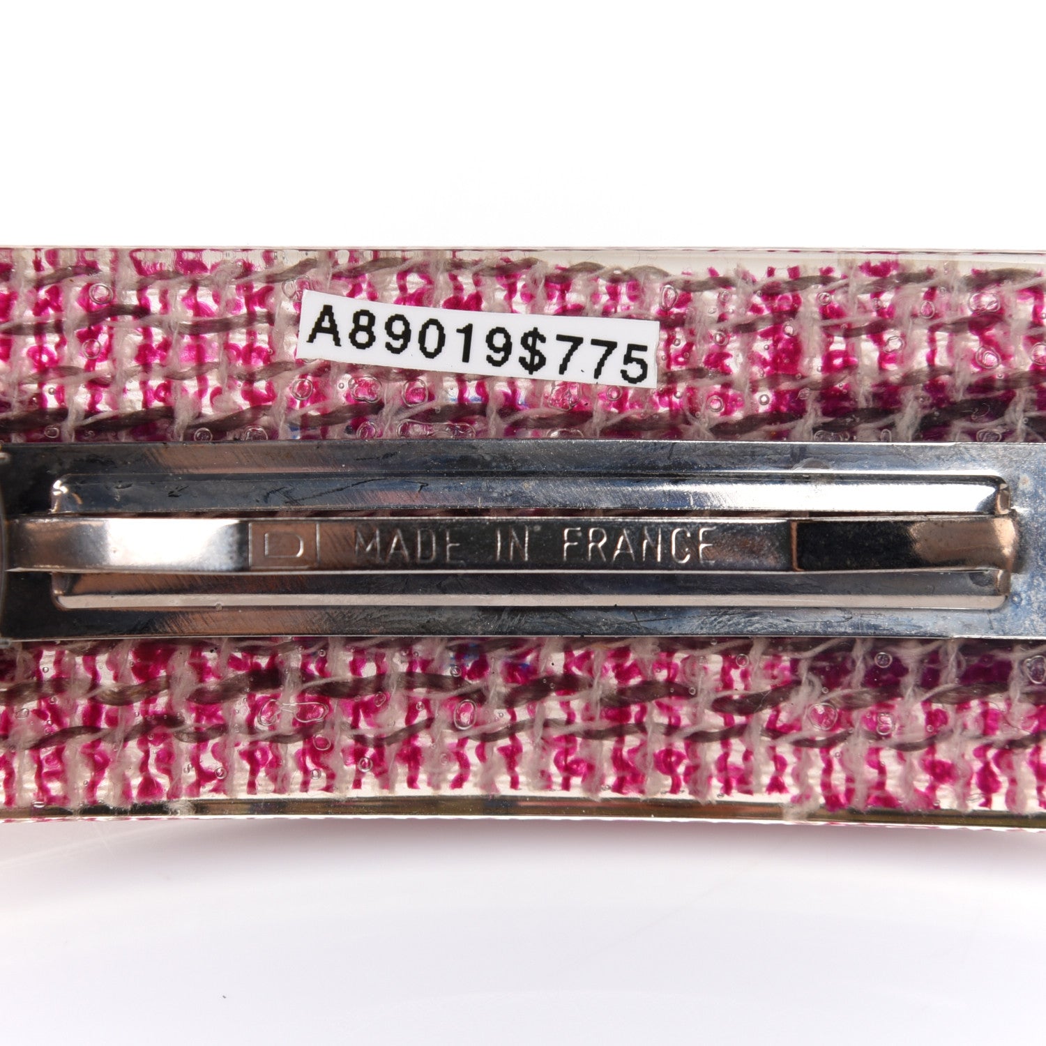 Chanel Resin Logo Barette Fuchsia 4 of 5