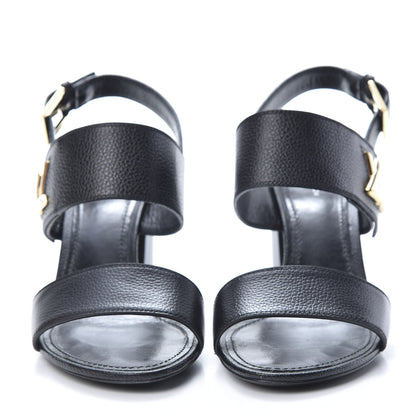 Louis Vuitton Grained Calfskin Horizon Sandals 40 Black 2 of 11