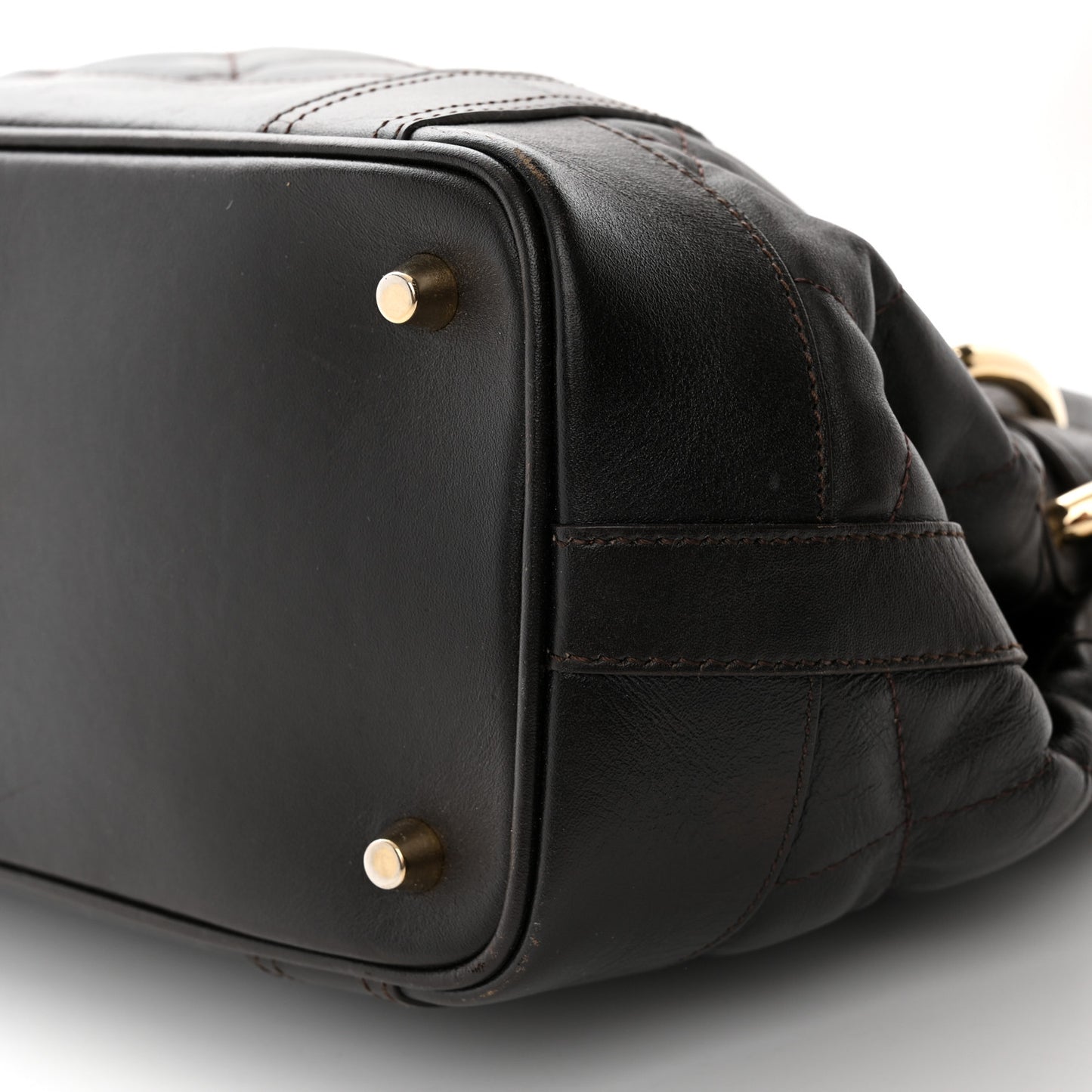 Calfskin Quilted Baby Beaton Dark Brown