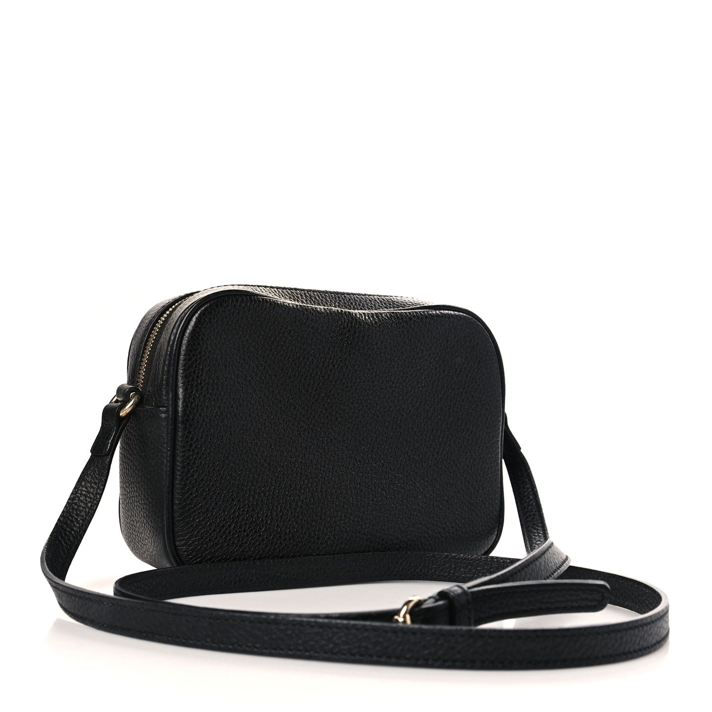 Pebbled Calfskin Small Soho Disco Bag Black