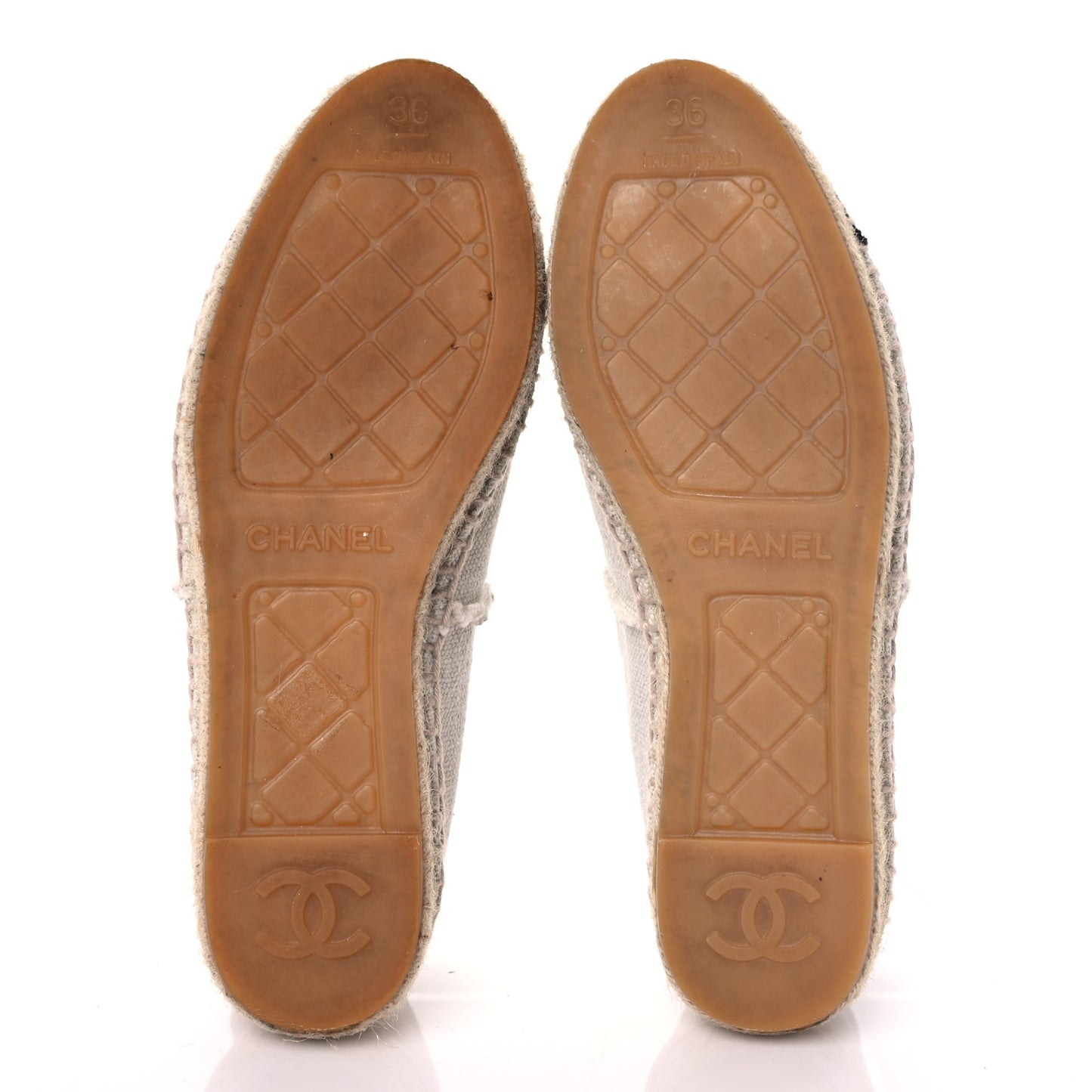 Linen CC Espadrilles 36 Beige Black
