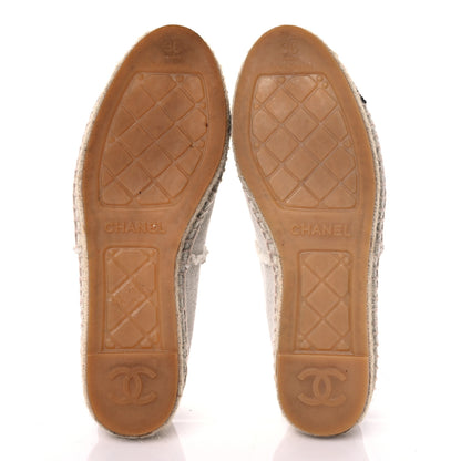 Chanel Linen CC Espadrilles 36 Beige Black 5 of 12