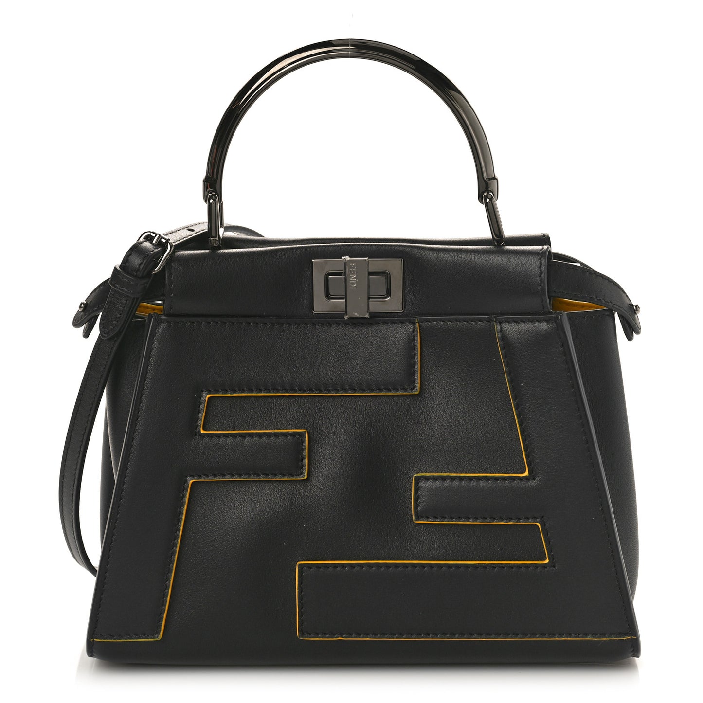 Nappa FF Mini Peekaboo Iconic Satchel Black Sunflower