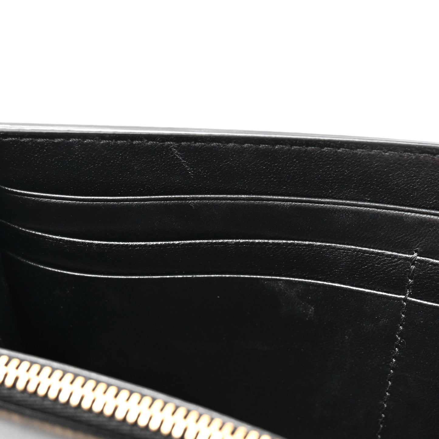 Calfskin Greca Goddess Wallet On Chain Black