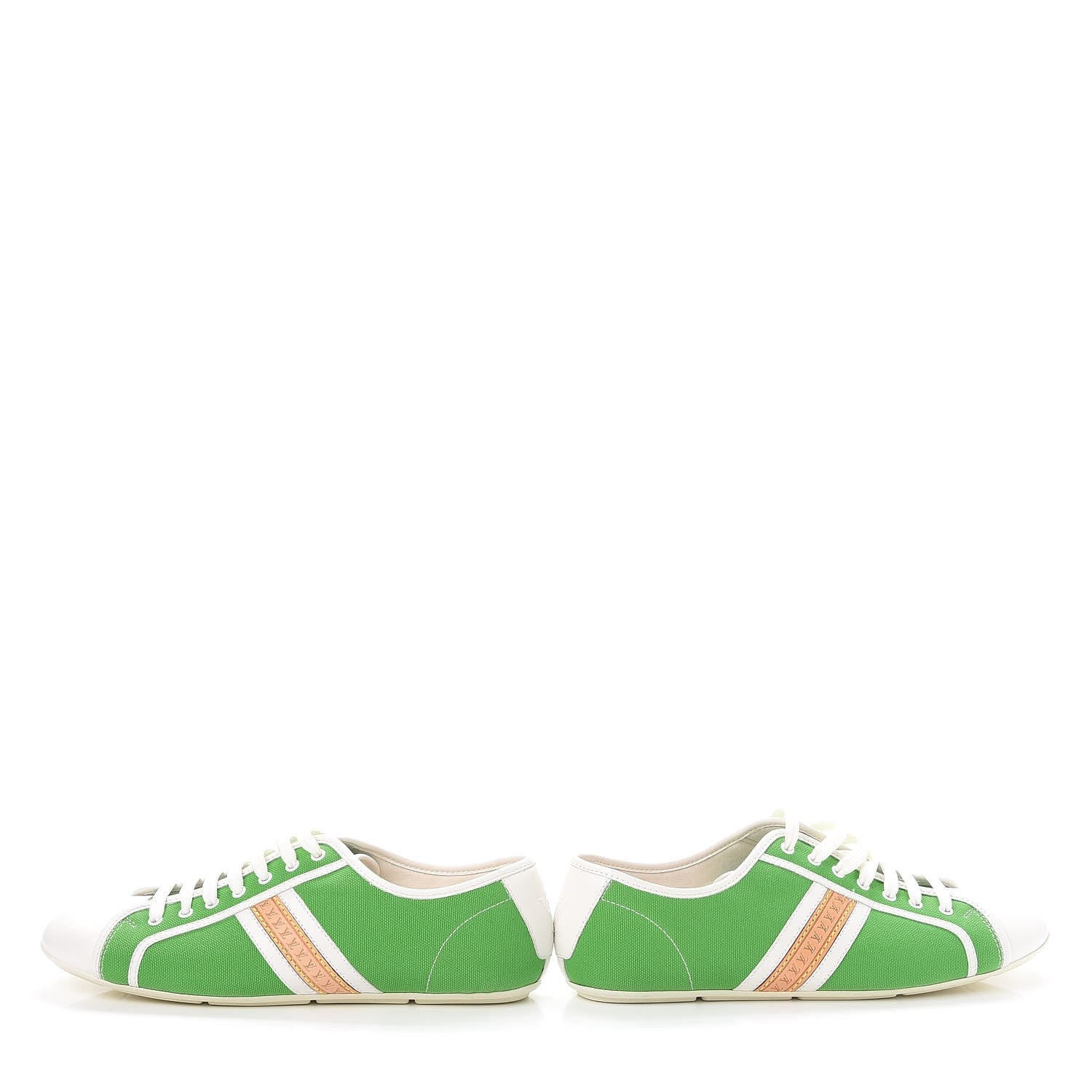 Louis Vuitton Canvas Calfskin Sneakers 38 Green 6 of 14