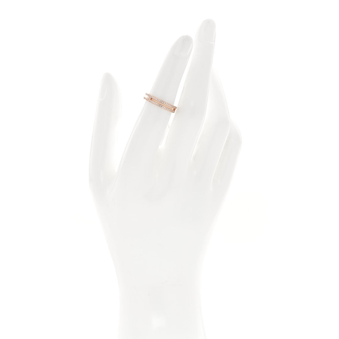 Hermes 18K White Gold Diamond PM d'Ancre Enchainee Ring 54 7 2 of 5