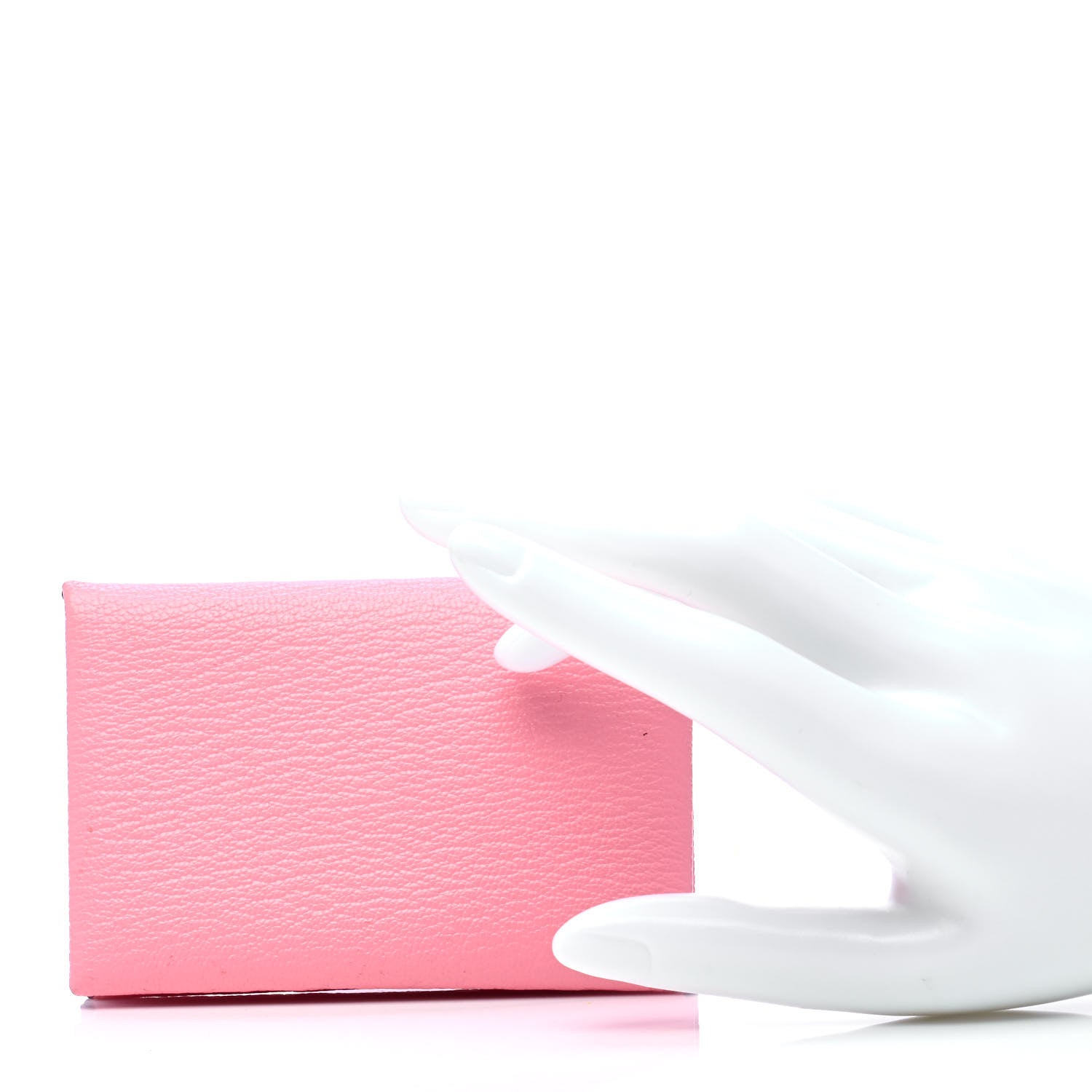 Hermes Chevre Verso Calvi Card Case Rose Confetti Brique 2 of 4