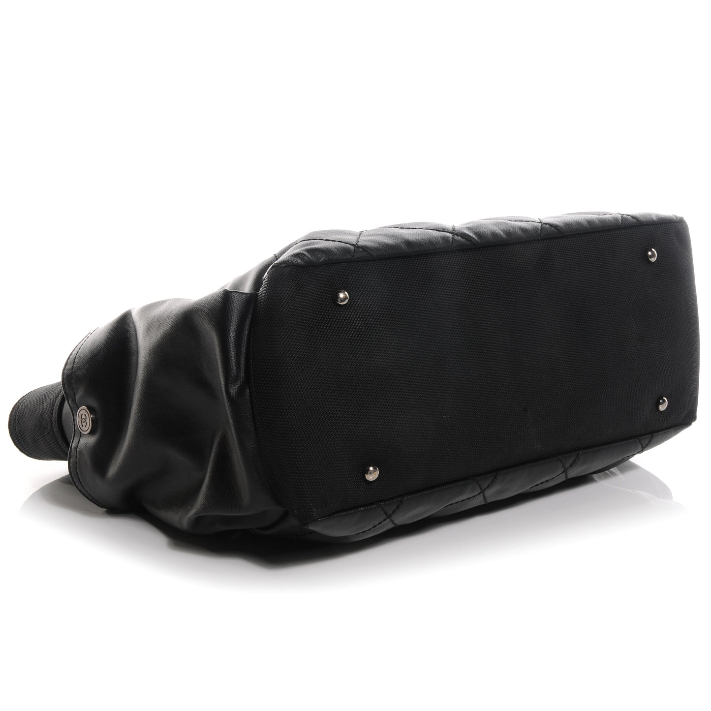 Coated Canvas Large Paris Biarritz Tote Black