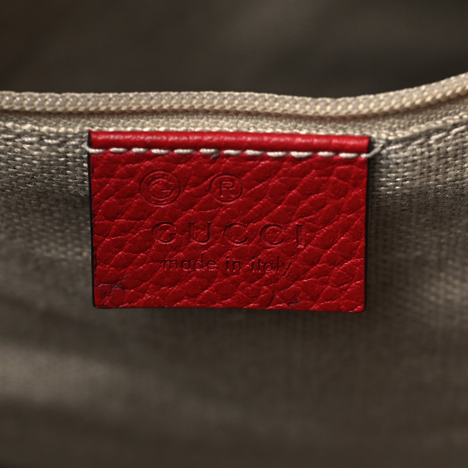 Gucci Monogram Bree Zippered Tote Beige Red 6 of 11