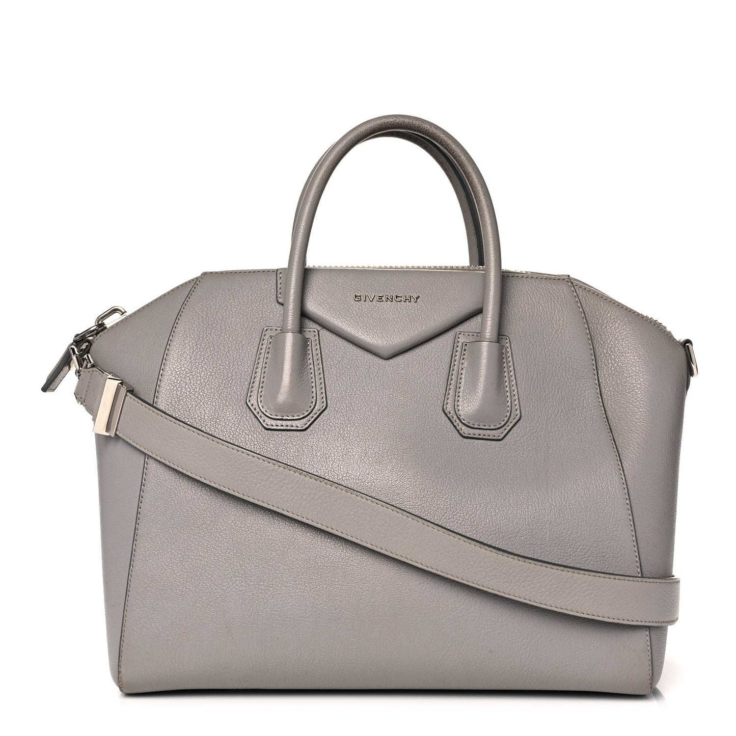 Sugar Goatskin Medium Antigona Pearl Grey
