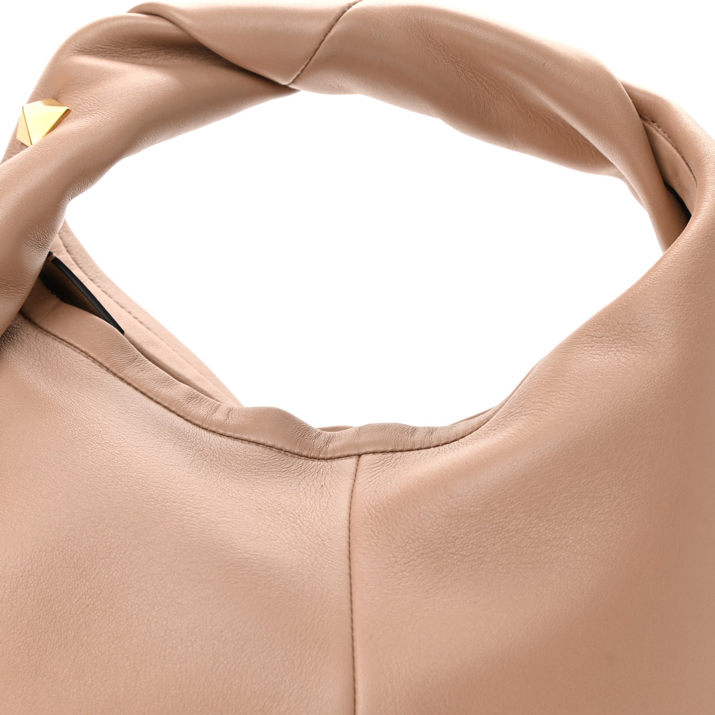 Nappa Small Roman Stud Hobo Rose Cannelle