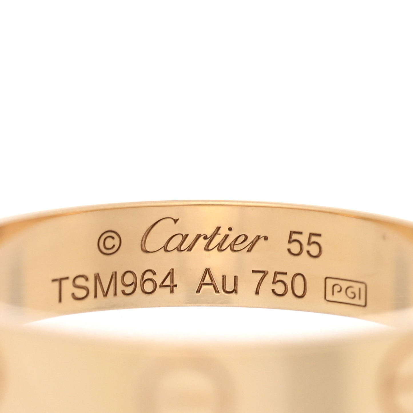 18K Yellow Gold 3.5mm LOVE Wedding Band Ring 55 7.25
