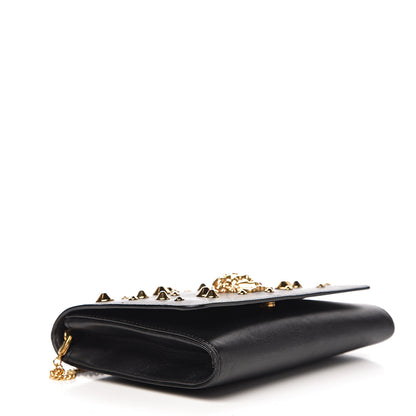 Versace Vitello Studded Palazzo Medusa Evening Clutch Bag Black 3 of 16