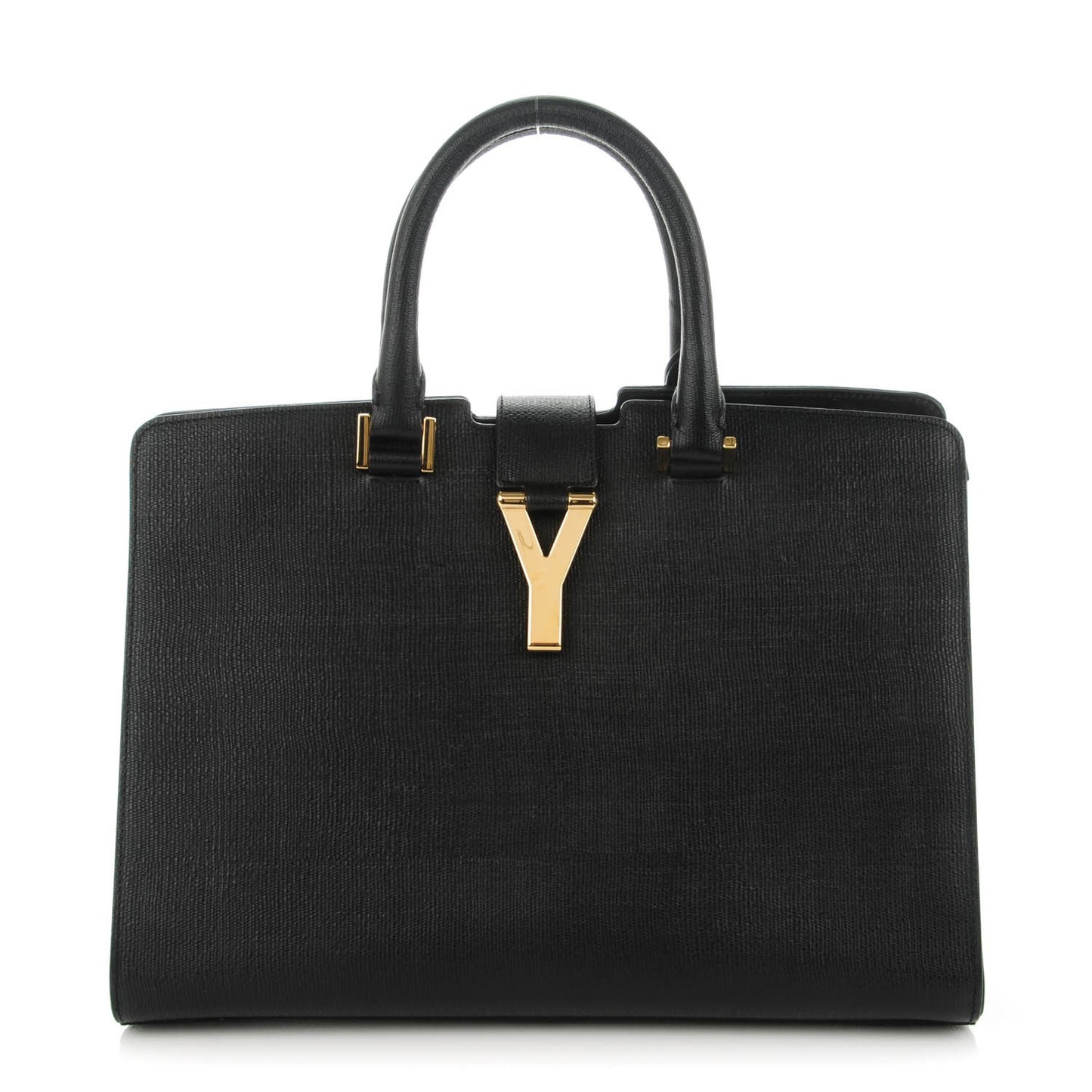 Textured Calfskin Small Classic Y Cabas Black